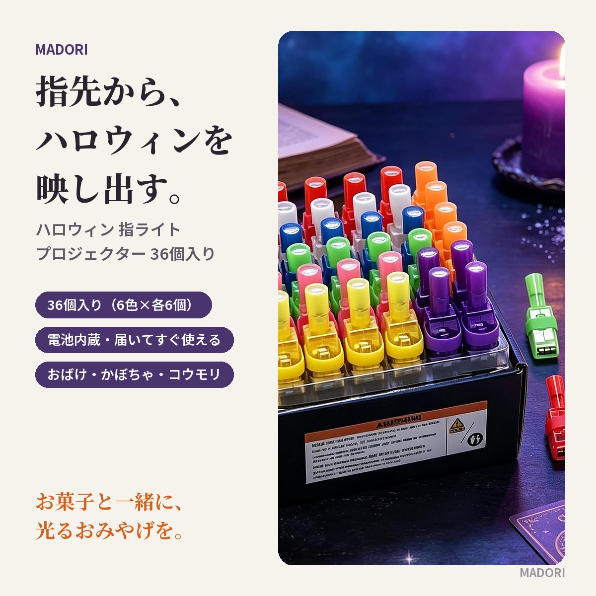 ハロウィン 指ライト 36個入り（KV）